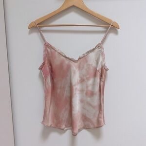 Aritzia Wilfred Ruffle Camisole Pink/ivory Tie dye Size Small‎
